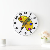 Kleurenpaletklok voor schilders grote klok (Huis)