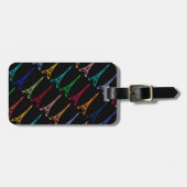 kleurenpatroon eiffeltorens bagagelabel (Voorkant horizontaal)