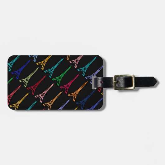 kleurenpatroon eiffeltorens bagagelabel (Voorkant horizontaal)