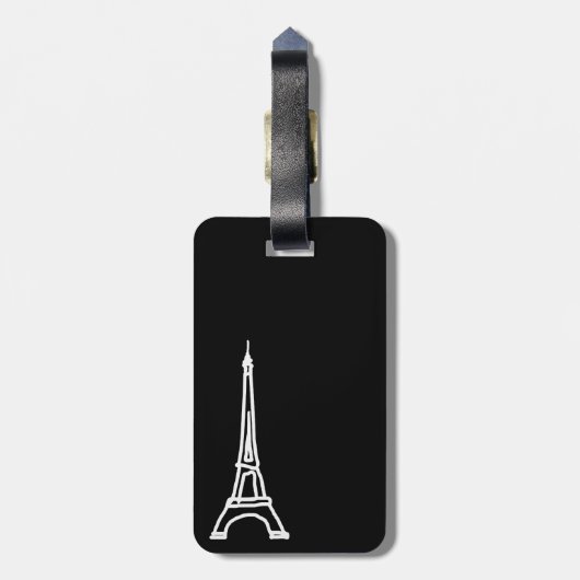 kleurenpatroon eiffeltorens bagagelabel (Achterkant verticaal)