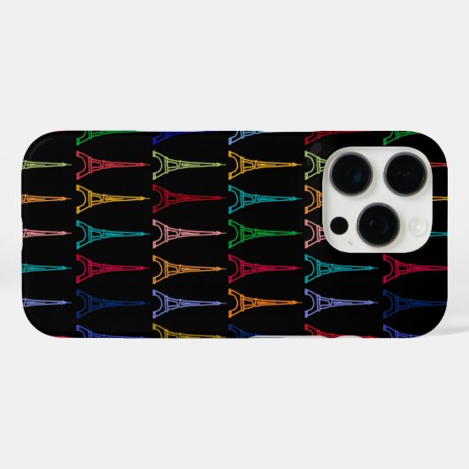 kleurenpatroon eiffeltorens Case-Mate iPhone case (Achterkant (horizontaal))