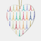 kleurenpatroon eiffeltorens keramisch ornament (Links)