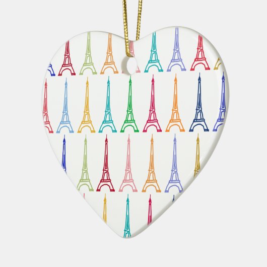 kleurenpatroon eiffeltorens keramisch ornament (Links)