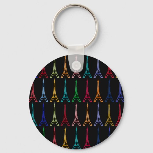 kleurenpatroon eiffeltorens sleutelhanger (Voorkant)