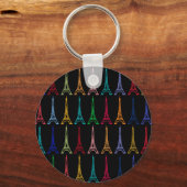 kleurenpatroon eiffeltorens sleutelhanger (Voorkant)