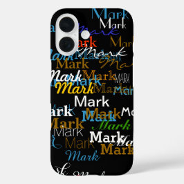 kleurenpatroon met coole typografie iPhone 16 hoesje