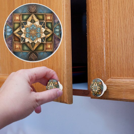 Kleurenpatroon van gedempte juwelen keramische knop