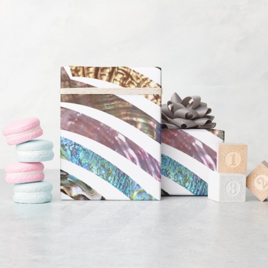 Kleurenpatroon Wavy Shiny Shell Cadeaupapier (Baby Shower)