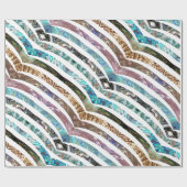 Kleurenpatroon Wavy Shiny Shell Cadeaupapier (Vlak)