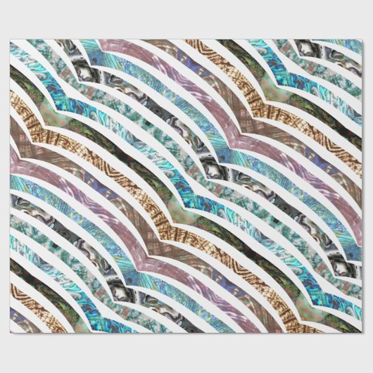 Kleurenpatroon Wavy Shiny Shell Cadeaupapier (Vlak)