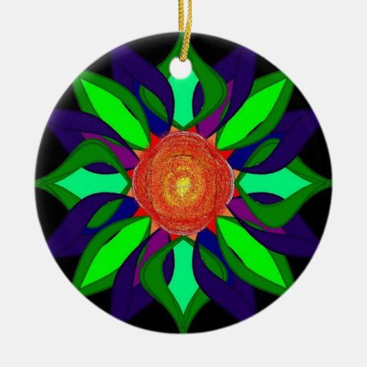 Kleurenpedalen Keramisch Ornament (Voorkant)