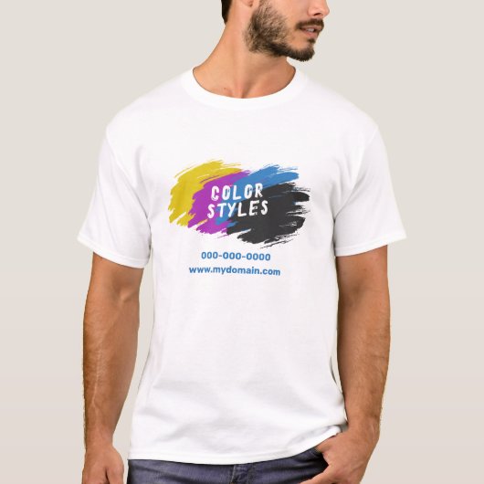 Kleurenpenseel, splash t-shirt (Voorkant)