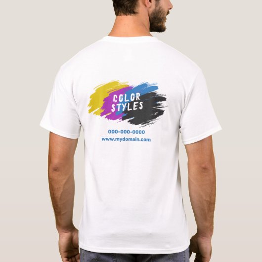 Kleurenpenseel, splash t-shirt (Achterkant)