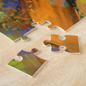 Kleurenpenseelstreken in geel legpuzzel (Zijkant)