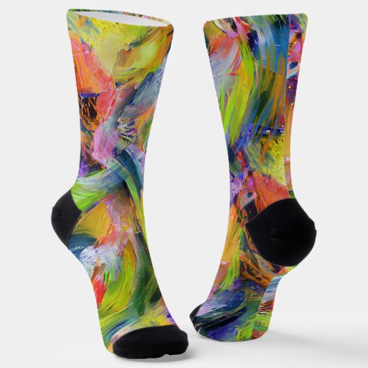 Kleurenpenseelstreken in geel sokken (Gebogen)