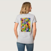 Kleurenpenseelstreken in geel t-shirt (Achterkant volledig)