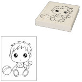 Kleurenplaat Jongensbaby Overall Rubberstempel (Gestempeld)