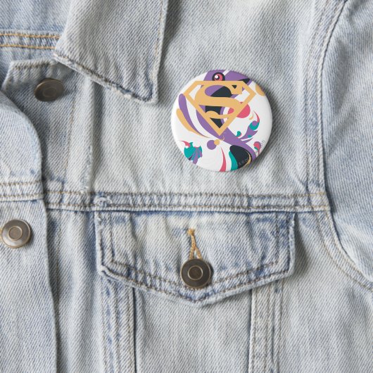 Kleurenplash-Sinaasappel Ronde Button 5,7 Cm (In situ)