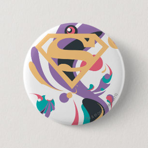 Kleurenplash-Sinaasappel Ronde Button 5,7 Cm