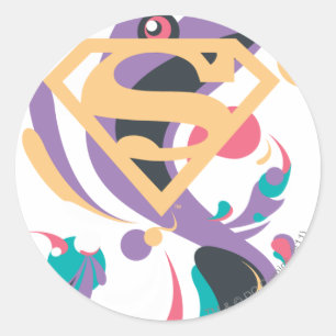 Kleurenplash-Sinaasappel Ronde Sticker