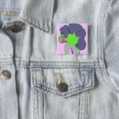 Kleurenplasma/PopArt-ventilator Vierkante Button 5,1 Cm (In situ)
