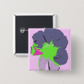 Kleurenplasma/PopArt-ventilator Vierkante Button 5,1 Cm (Voorkant /achterkant)