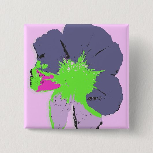 Kleurenplasma/PopArt-ventilator Vierkante Button 5,1 Cm (Voorkant)