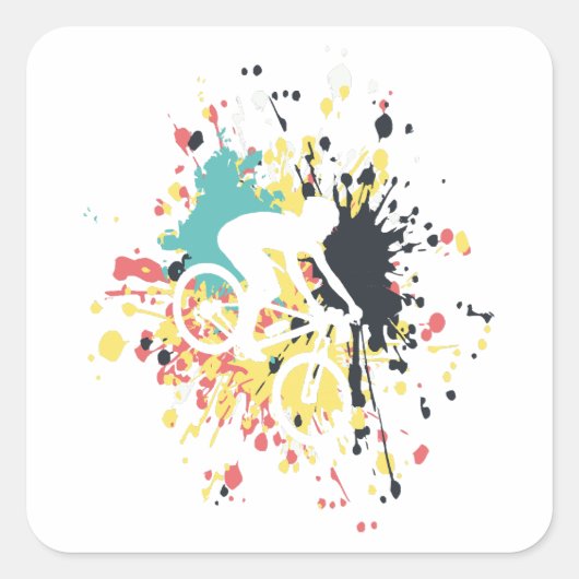 Kleurenplasma voor fiets downhill vierkante sticker (Voorkant)
