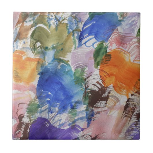 Kleurenplastic keramische tapijten tegeltje (Voorkant)