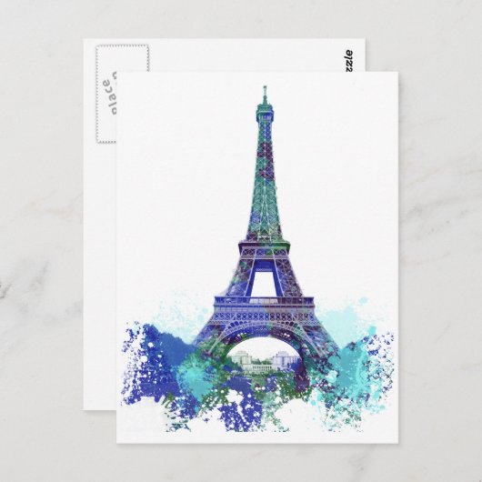 Kleurenpluk voor rondreis Eiffel Briefkaart (Voorkant / Achterkant)