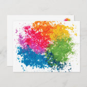 Kleurenpoeder regenboog briefkaart (Voorkant / Achterkant)