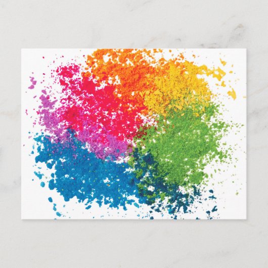 Kleurenpoeder regenboog briefkaart (Voorkant)