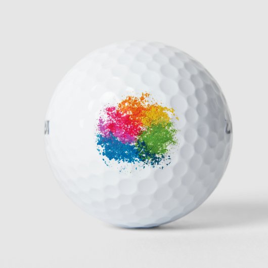 Kleurenpoeder regenboog golfballen (Voorkant)
