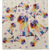 Kleurenpoelhond op canvas douchegordijn (Voorkant)