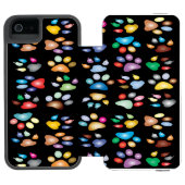 Kleurenpootafdrukken Incipio iPhone Portemonnee Hoesje (Agenda Open)