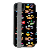 Kleurenpootafdrukken Incipio iPhone Portemonnee Hoesje (Agenda Achterkant)