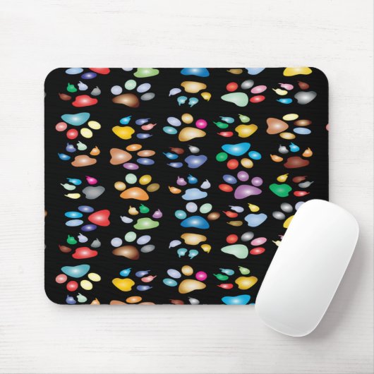 Kleurenpootafdrukken Muismat (Met muis)