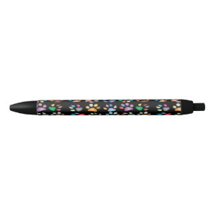 Kleurenpootafdrukken Zwarte Inkt Pen