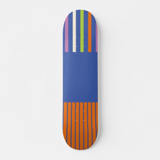 KleurenPop Stripes modern gestript design Persoonlijk Skateboard (Voorkant)
