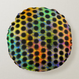 Kleurenportemonnee met zwarte ballen en krassen rond kussen