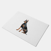 Kleurenpotloodschets van een Doberman Pinscher. Es Deurmat (Schuin)