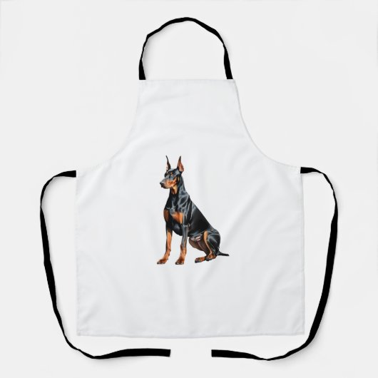 Kleurenpotloodschets van een Doberman Pinscher. Es Schort (Voorkant)