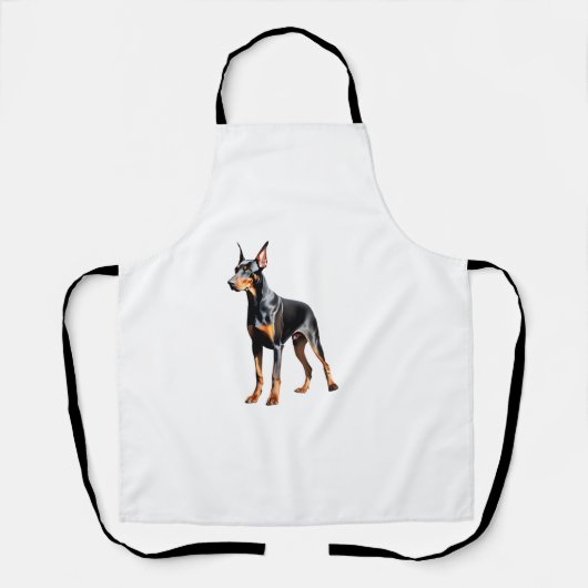 Kleurenpotloodschets van een Doberman Pinscher. Es Schort (Voorkant)