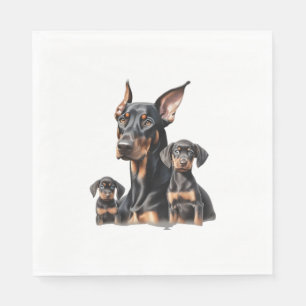 Kleurenpotloodschets van een Doberman Pinscher. Es Servet