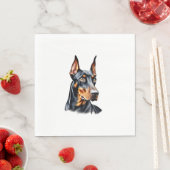 Kleurenpotloodschets van een Doberman Pinscher. Es Servet (Insitu)