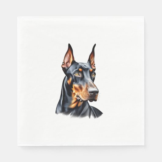 Kleurenpotloodschets van een Doberman Pinscher. Es Servet (Voorkant)