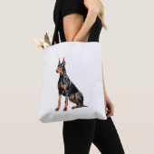 Kleurenpotloodschets van een Doberman Pinscher. Es Tote Bag (Dichtbij)