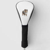 Kleurenpotloodschets van een Shetland Sheepdog. Es Golfheadcover (Voorkant)