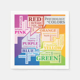 Kleurenpsychologie Word Cloud Illustratie Dozen Servet