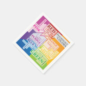 Kleurenpsychologie Word Cloud Illustratie Dozen Servet (Hoek)